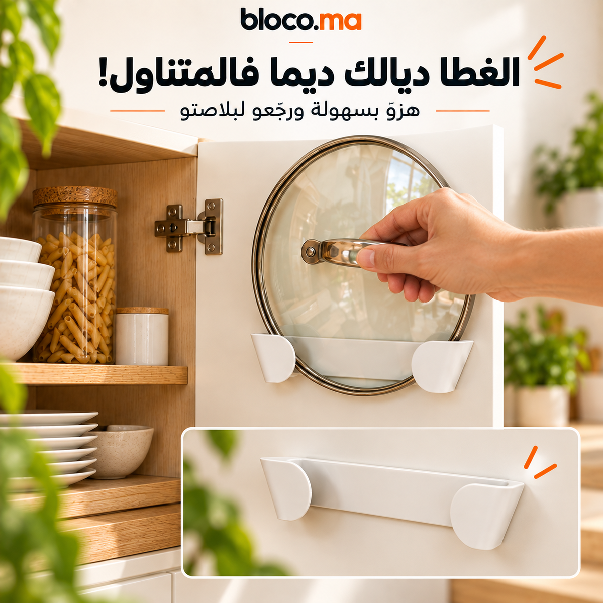 منظم الاواني - حامل الأغطية